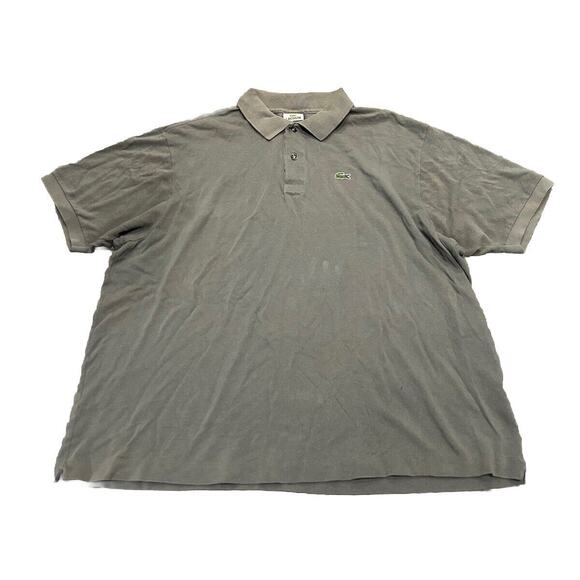 Lacoste Other - Lacoste Polo Shirt Adult 2XL XXL Size 9 Gray Crocodile Logo Rugby Casual Mens